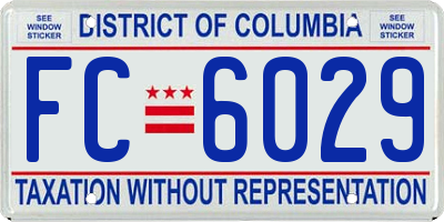 DC license plate FC6029