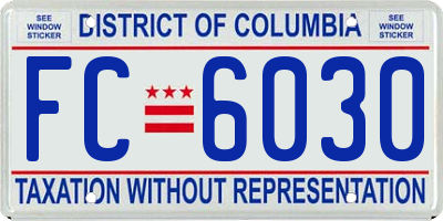 DC license plate FC6030