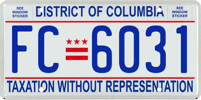 DC license plate FC6031