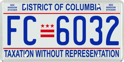 DC license plate FC6032