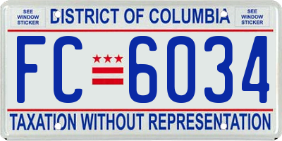 DC license plate FC6034