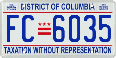 DC license plate FC6035