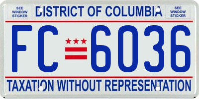 DC license plate FC6036