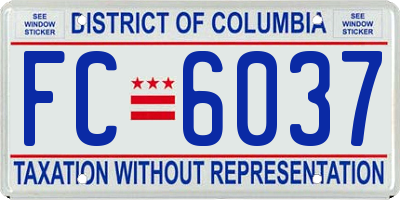 DC license plate FC6037