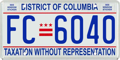 DC license plate FC6040