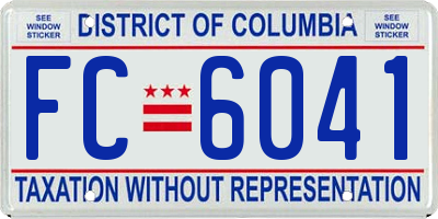 DC license plate FC6041