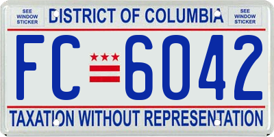 DC license plate FC6042