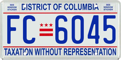 DC license plate FC6045