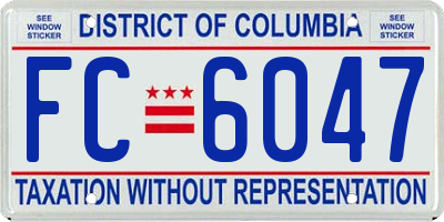 DC license plate FC6047