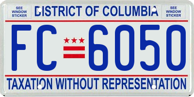 DC license plate FC6050