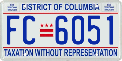 DC license plate FC6051