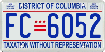 DC license plate FC6052