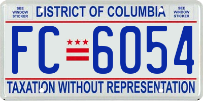 DC license plate FC6054