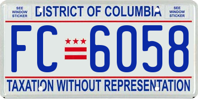 DC license plate FC6058