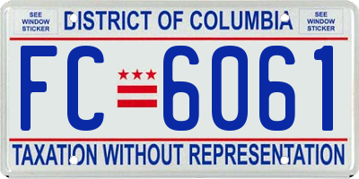 DC license plate FC6061