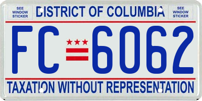 DC license plate FC6062