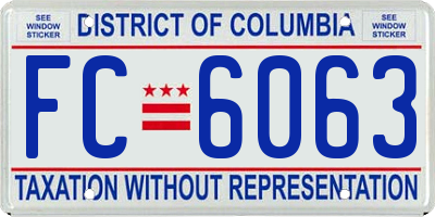 DC license plate FC6063