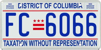 DC license plate FC6066