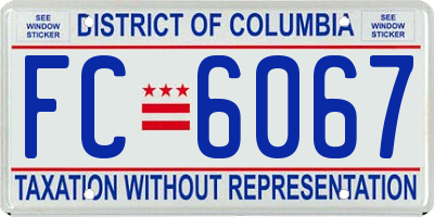 DC license plate FC6067