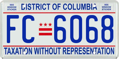 DC license plate FC6068