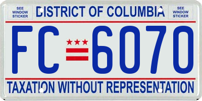 DC license plate FC6070