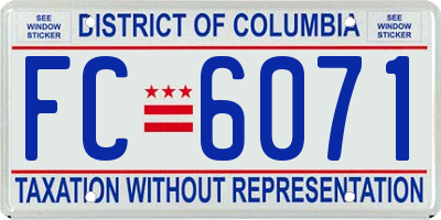 DC license plate FC6071