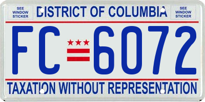 DC license plate FC6072