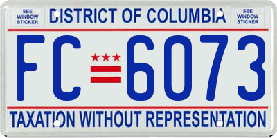 DC license plate FC6073