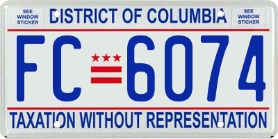 DC license plate FC6074