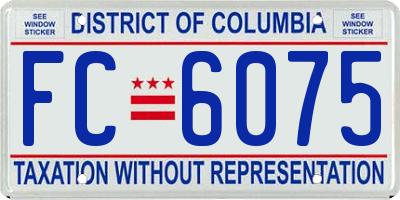 DC license plate FC6075