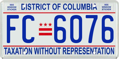 DC license plate FC6076