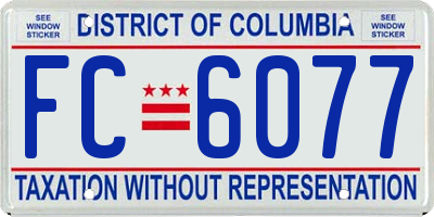 DC license plate FC6077