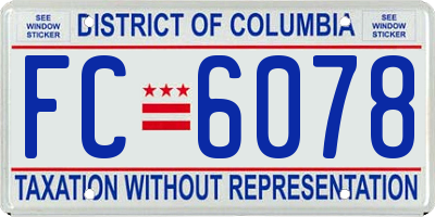 DC license plate FC6078