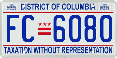 DC license plate FC6080