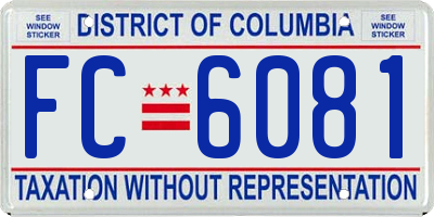 DC license plate FC6081