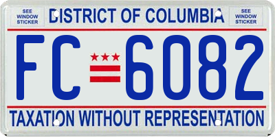 DC license plate FC6082