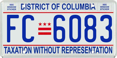 DC license plate FC6083