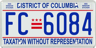 DC license plate FC6084