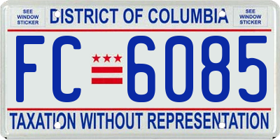 DC license plate FC6085