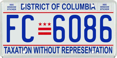 DC license plate FC6086