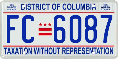 DC license plate FC6087