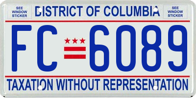 DC license plate FC6089