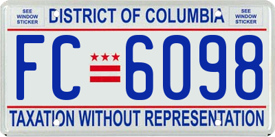 DC license plate FC6098