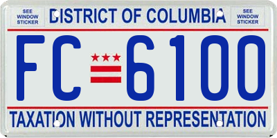 DC license plate FC6100