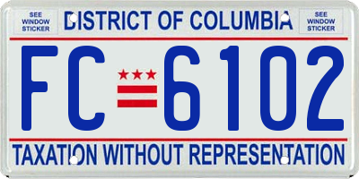 DC license plate FC6102