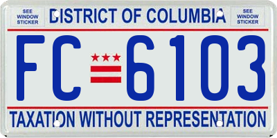 DC license plate FC6103