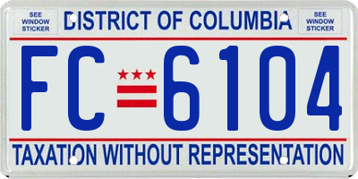 DC license plate FC6104