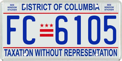 DC license plate FC6105