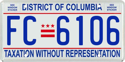 DC license plate FC6106