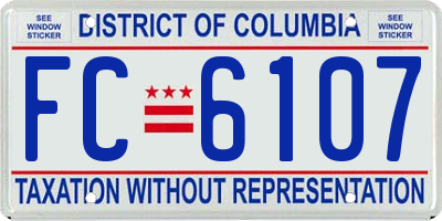 DC license plate FC6107